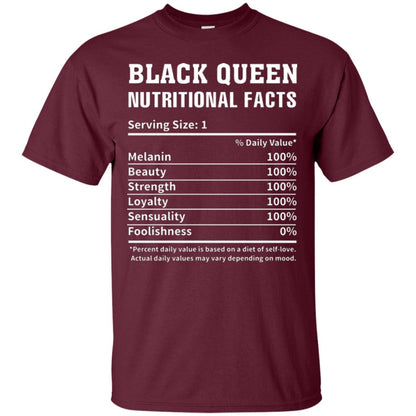 Nubian T-shirt Black Queen Nutritional Facts Maroon