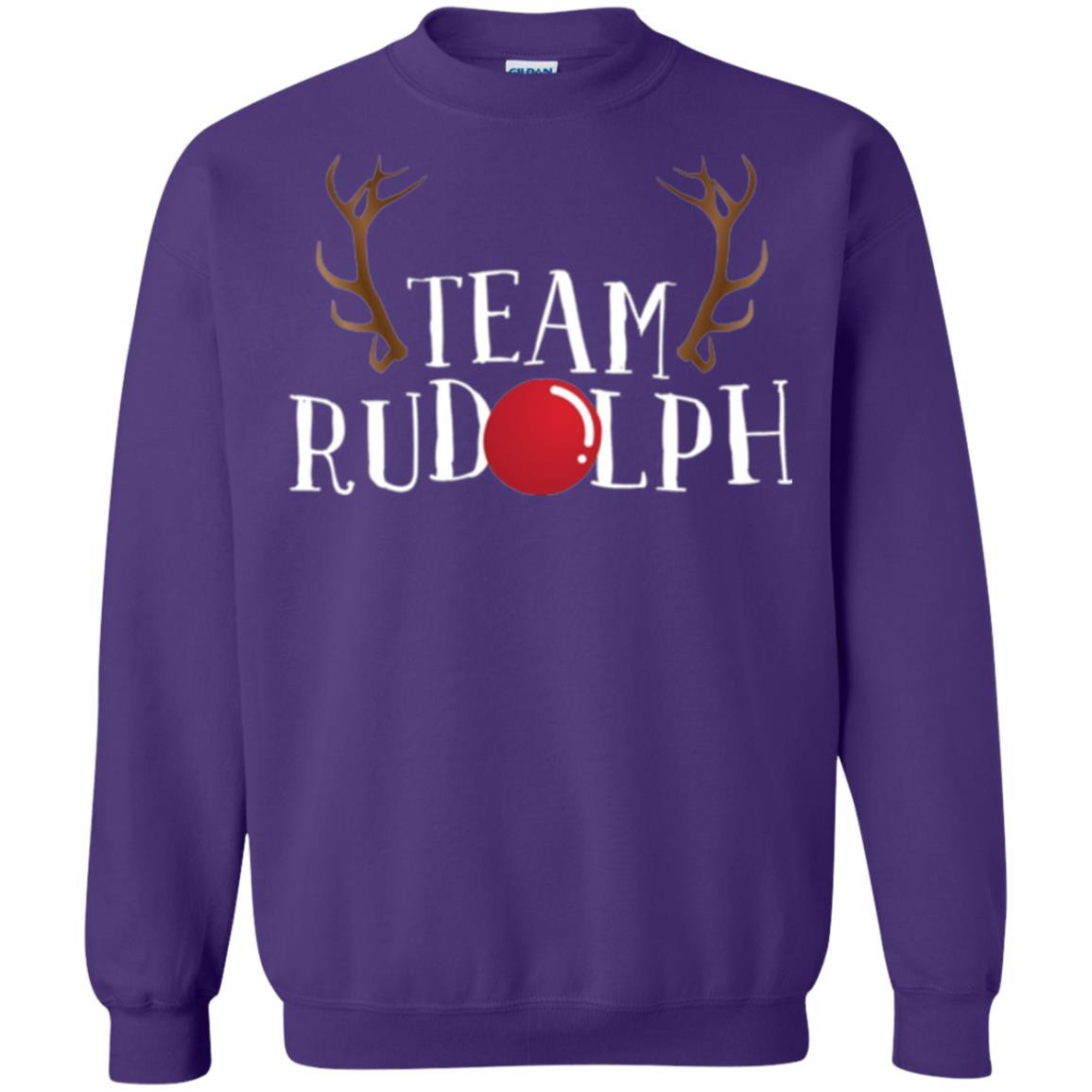 Christmas T-shirt Reindeer Team Rudolph Purple