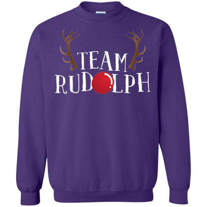 Christmas T-shirt Reindeer Team Rudolph Purple