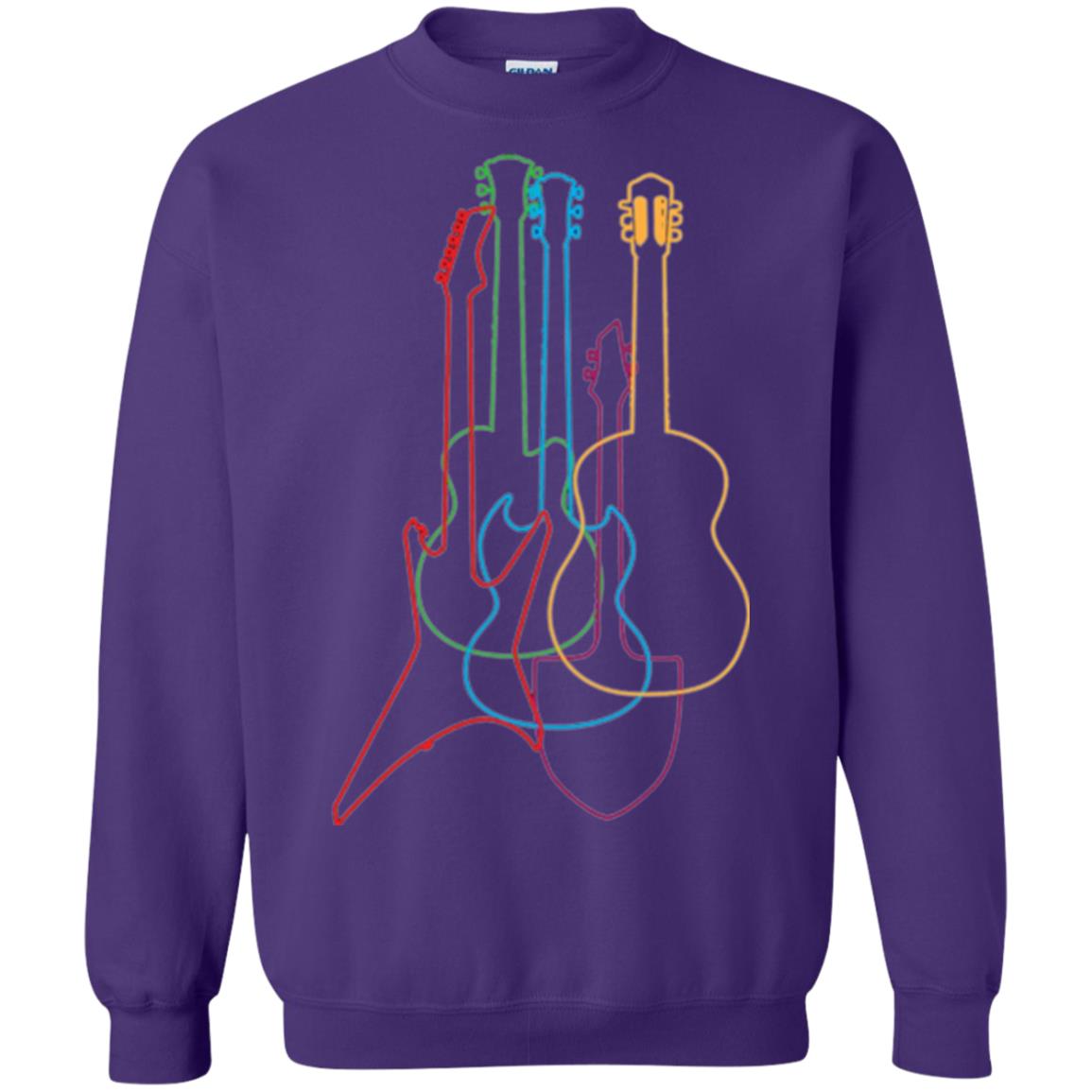 Colored Guitars Electric Acoustic Classical T-shirt Purple
