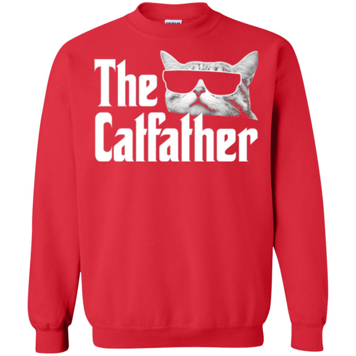 Funny Gift Shirt For Cat Daddy The Catfather T-shirt Red