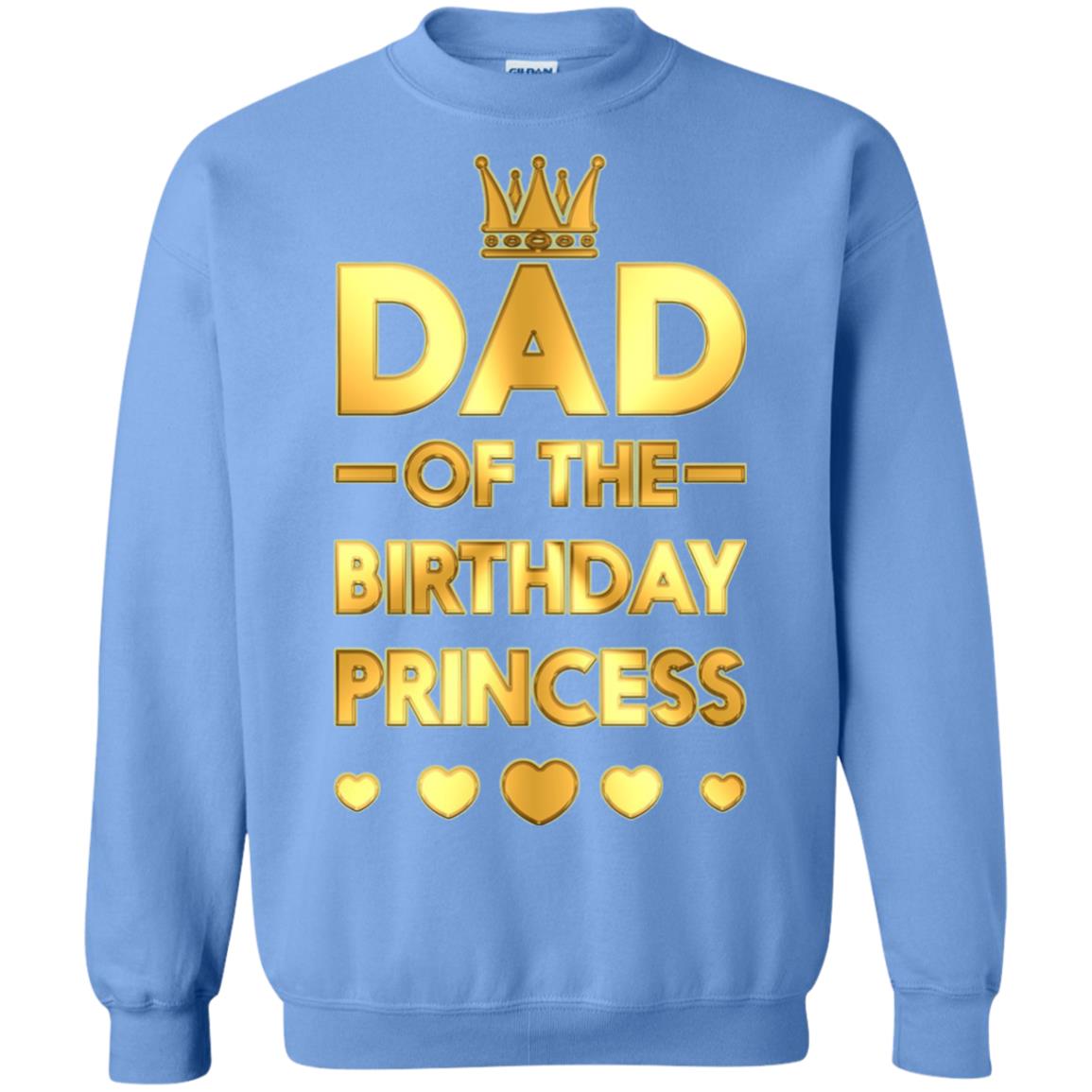 Dad Of The Birthday Princess Family T-shirt Carolina Blue