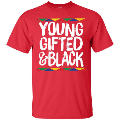 African Pride History Heritage T-shirt Young Gifted And Black Red