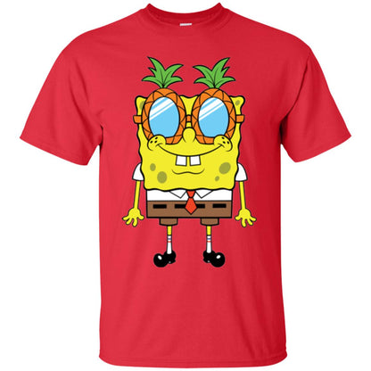 Nickelodeon Spongebob Squarepants Pineapple Glasses T-shirt Red