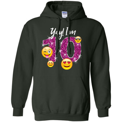 Funny Emoji Birthday 10th Birthday T-shirt Forest Green