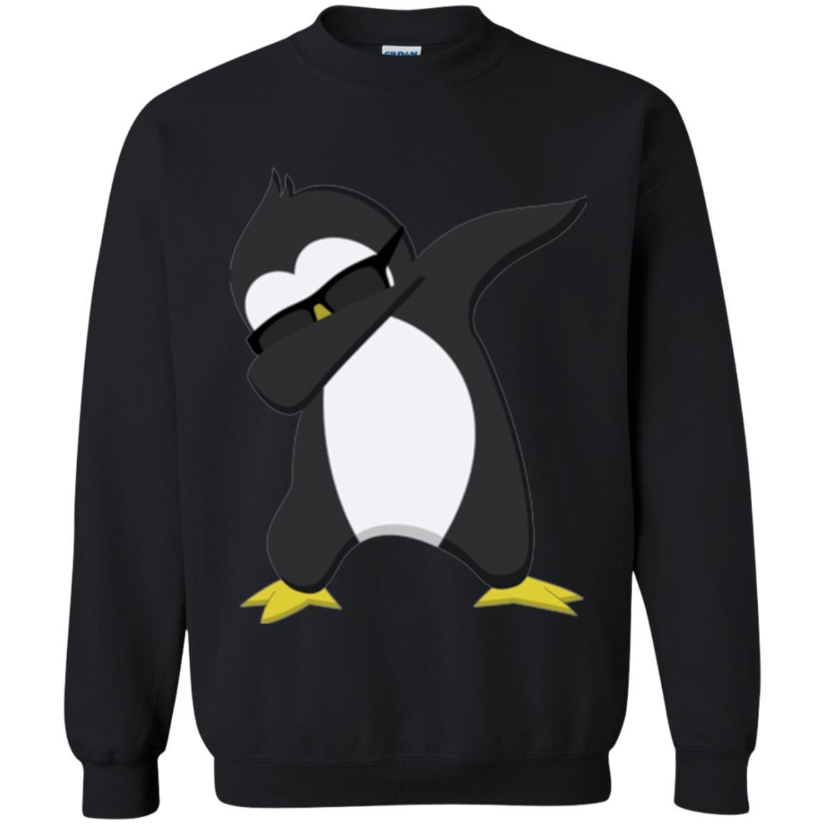 Chirstmas T-shirt Dabbing Penguin Black