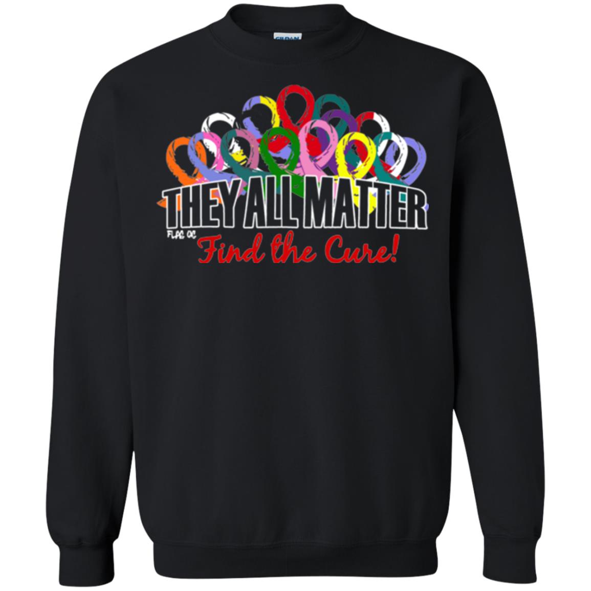 They All Matter Flag Of Find The Cure Cancer Awareness Shirt Black