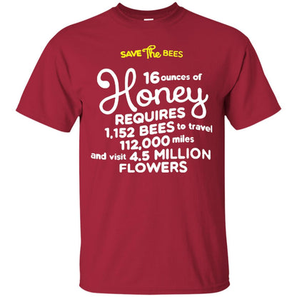 Save The Bees Honey Bee T-shirt Cardinal