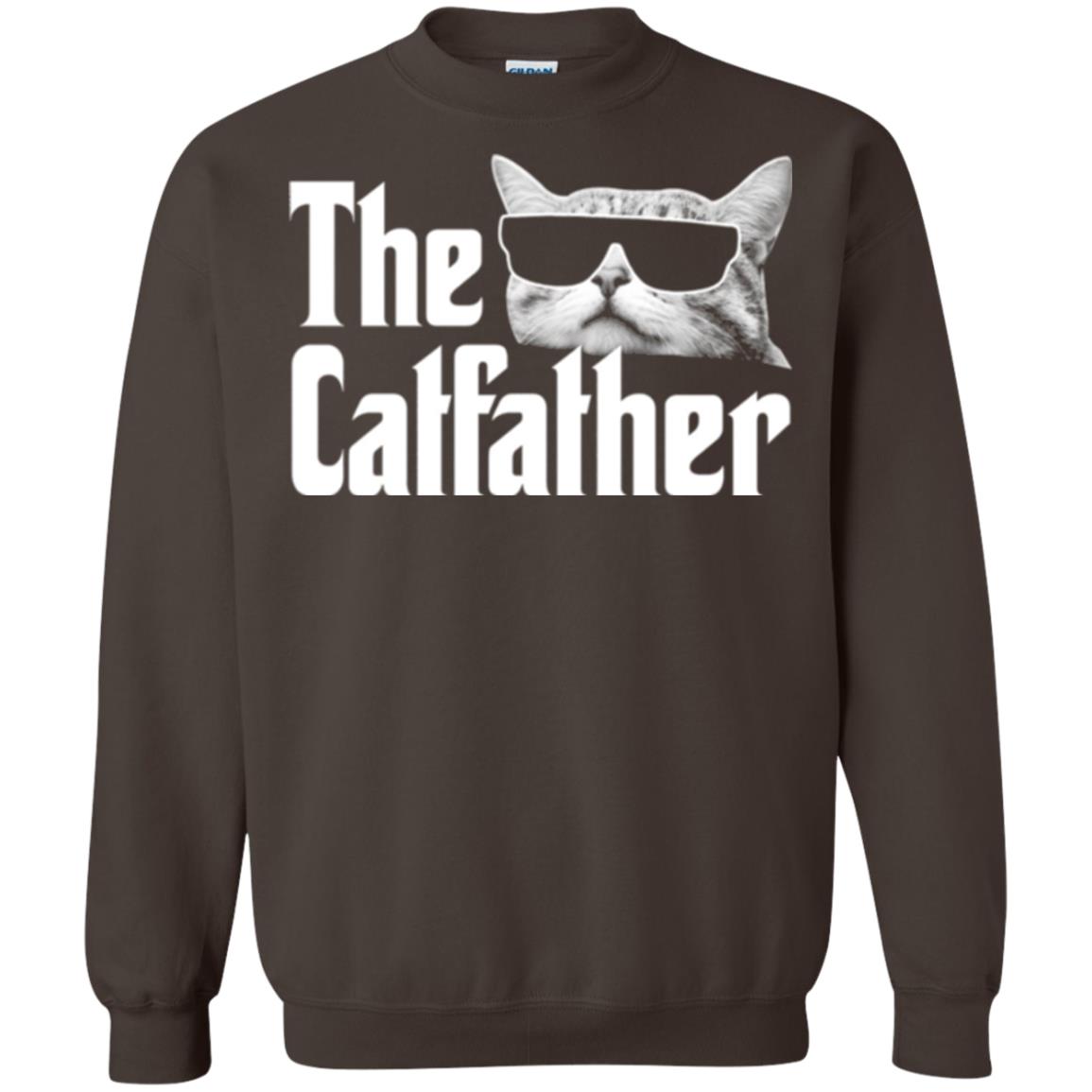 Funny Gift Shirt For Cat Daddy The Catfather T-shirt Dark Chocolate