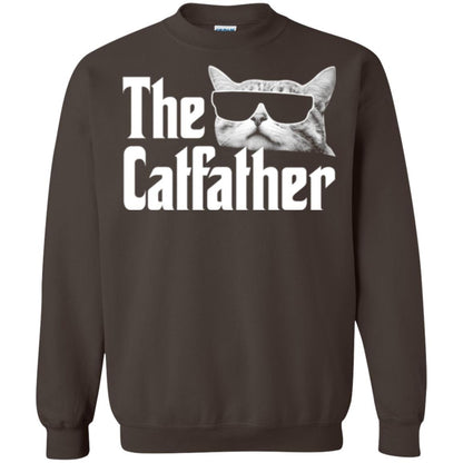 Funny Gift Shirt For Cat Daddy The Catfather T-shirt Dark Chocolate
