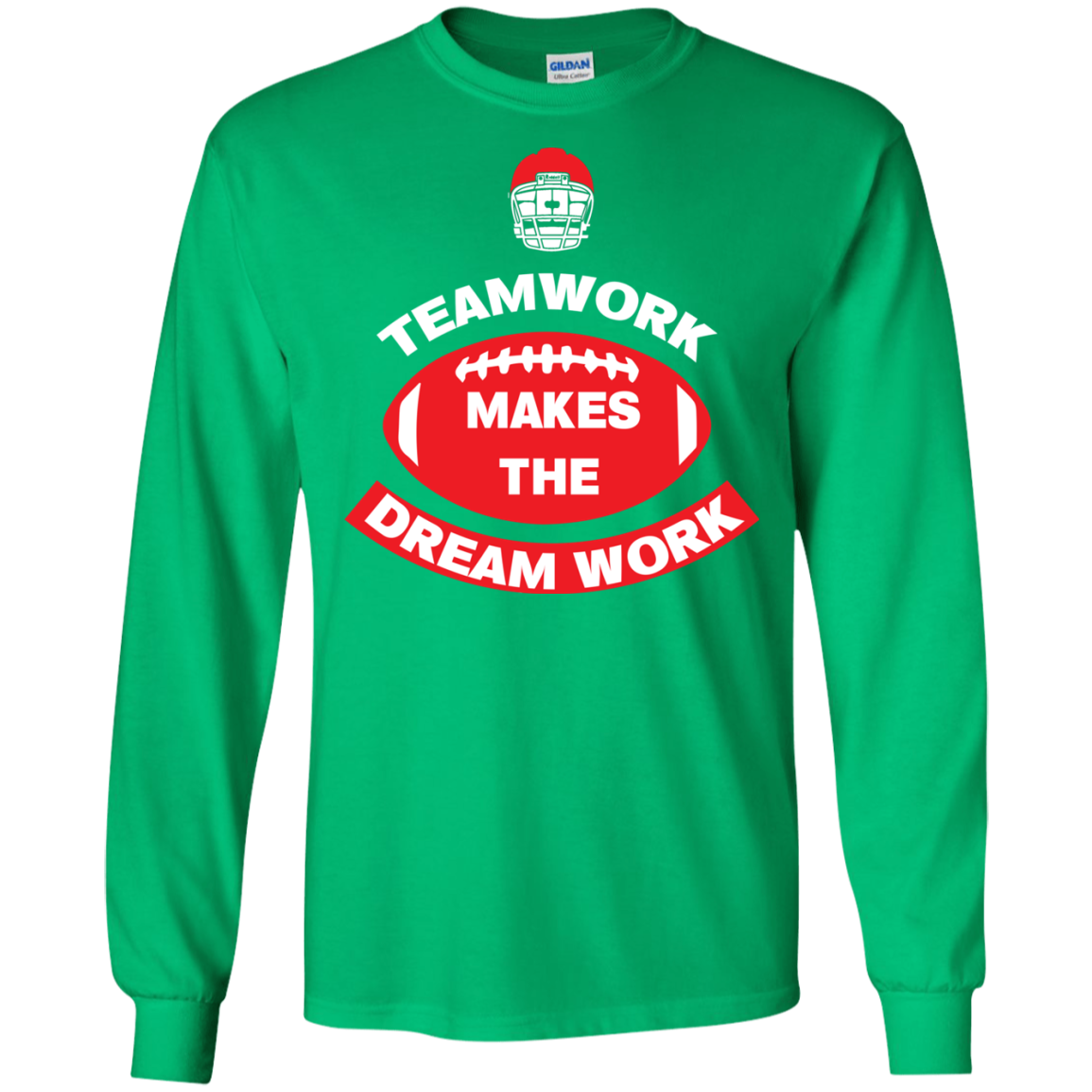 Football T-shirt TeamWork Makes The Dreamwork Irish Green