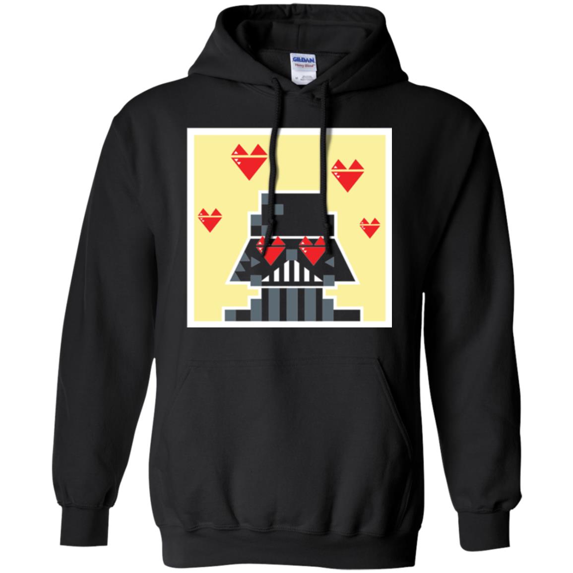 Star Wars Vader Pixel Heart Eyes Valentine_s Graphic T-shirt Black