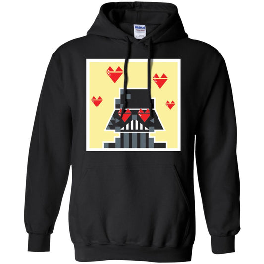 Star Wars Vader Pixel Heart Eyes Valentine_s Graphic T-shirt Black