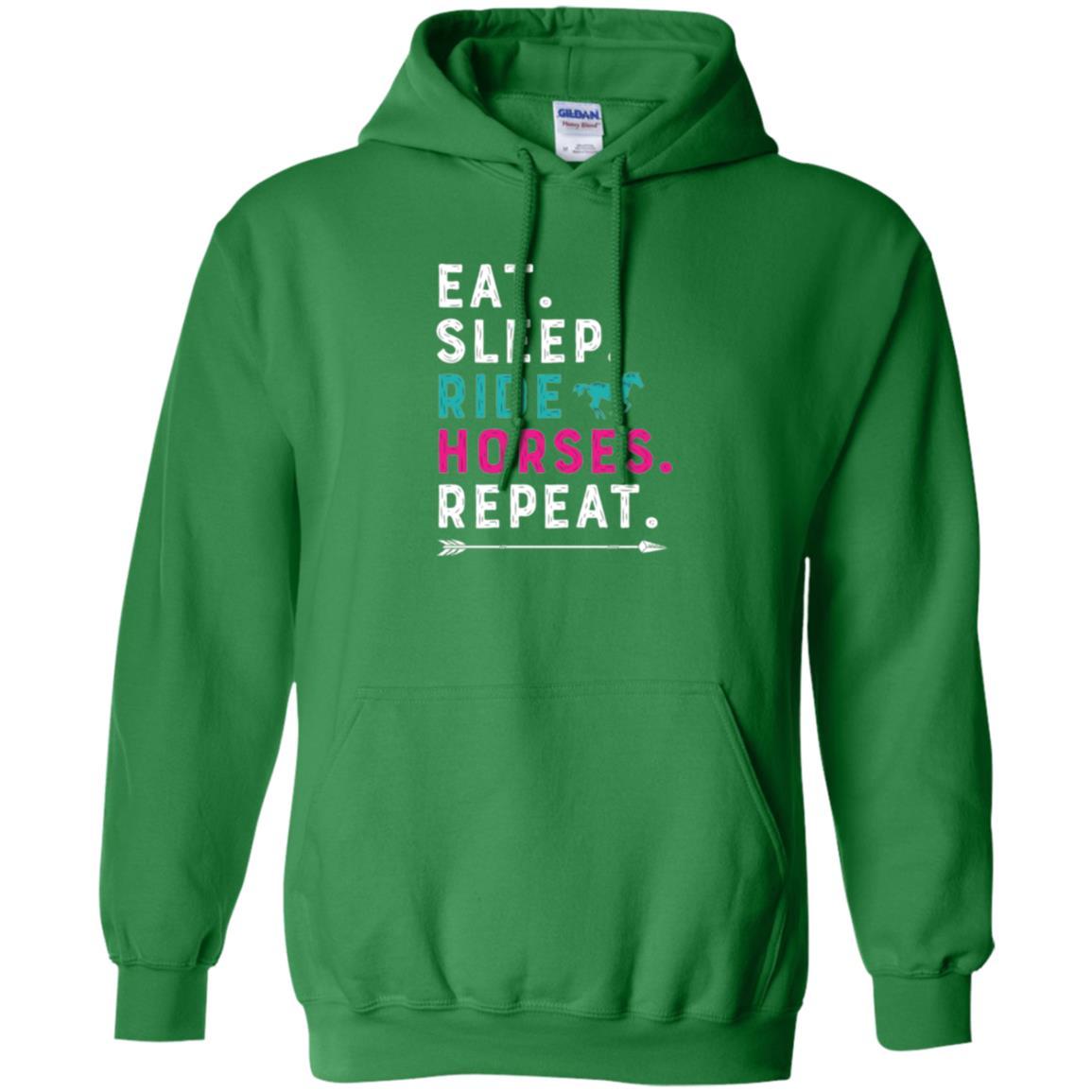 Horseback Riding T-shirt Eat Sleep Ride Horses Repeat Irish Green