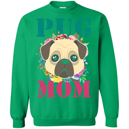 Floral Pug Mom T-shirt Puppy Pet Lover Irish Green