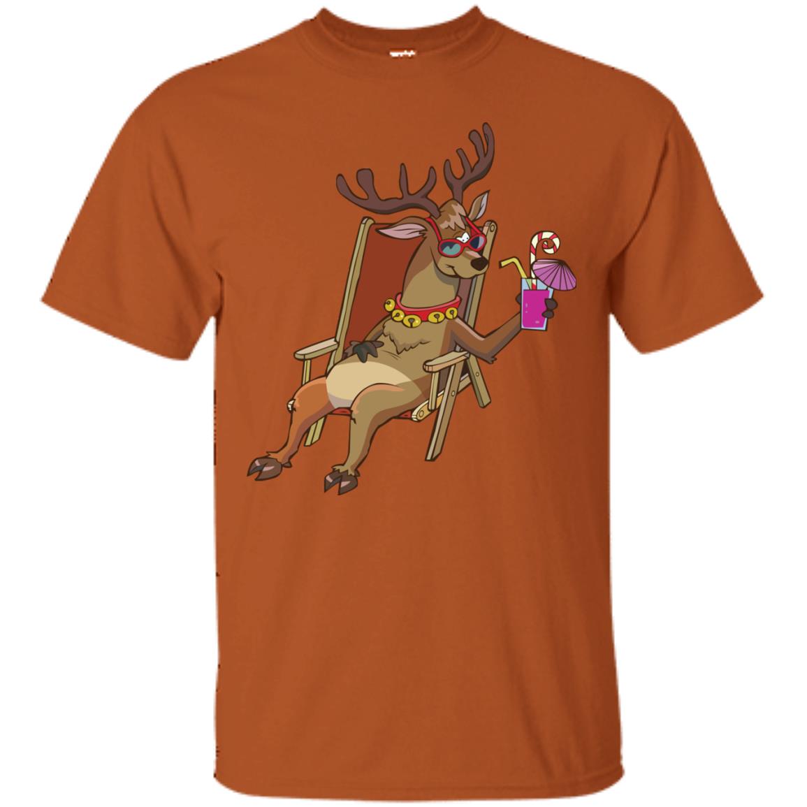 Reindeer With Sunglasses Celebrate Xmas In July Shirt Texas Orange