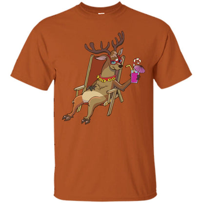 Reindeer With Sunglasses Celebrate Xmas In July Shirt Texas Orange