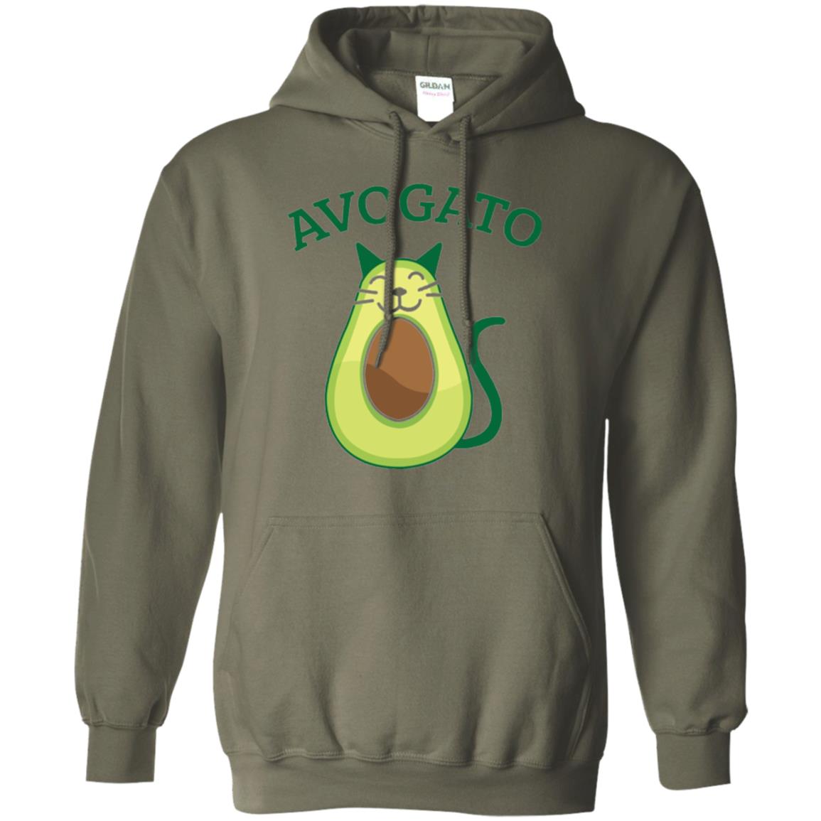 Avogato Avocado Cat Kitty Funny Meow T-shirt Military Green