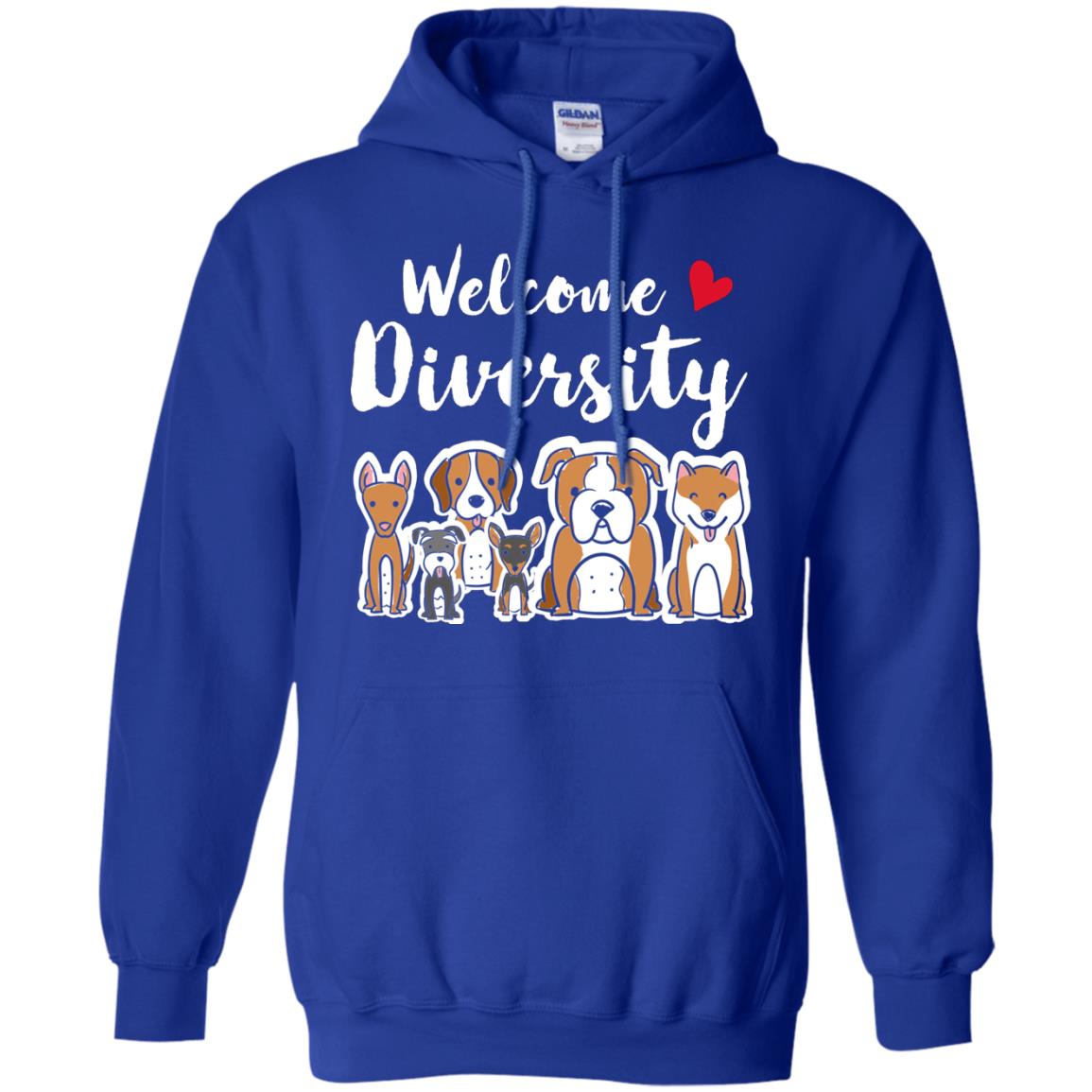 Dog Lover T-shirt Welcome Diversity Royal