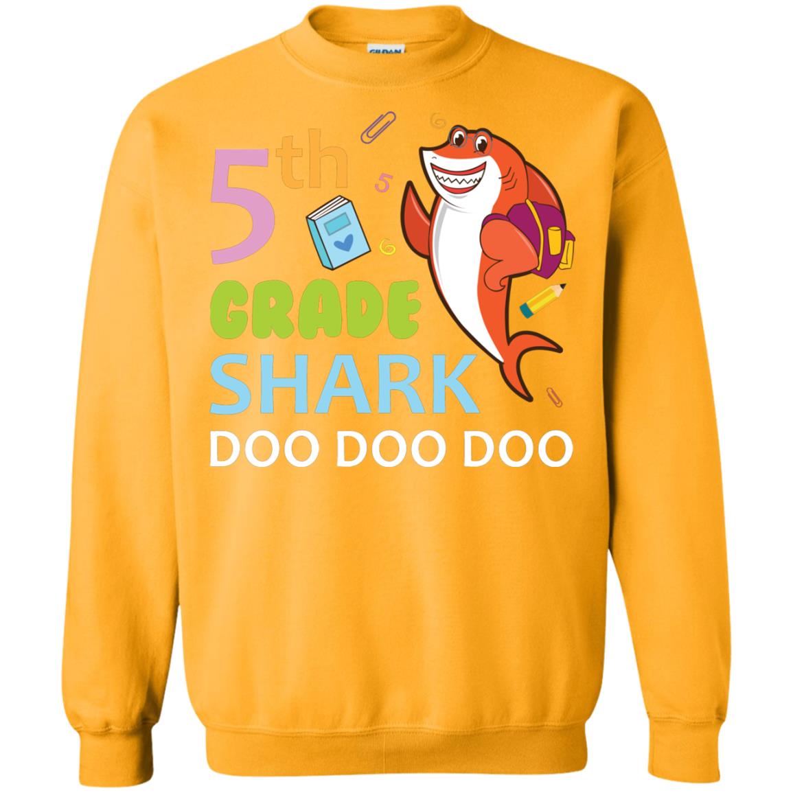 5th Grade Shark Doo Doo Doo Back To School T-shirt Gold