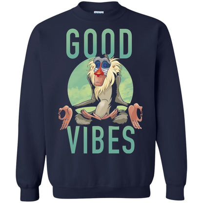 Disney Lion King Rafiki Meditate Good Vibes Graphic T-shirt Navy