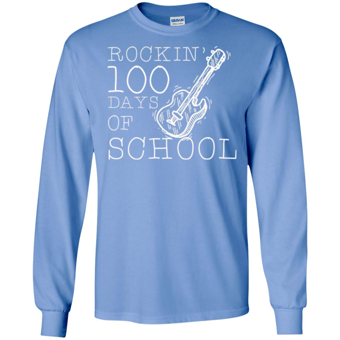 Rockin_ 100 Days Of School Teachers Students T-shirt Carolina Blue
