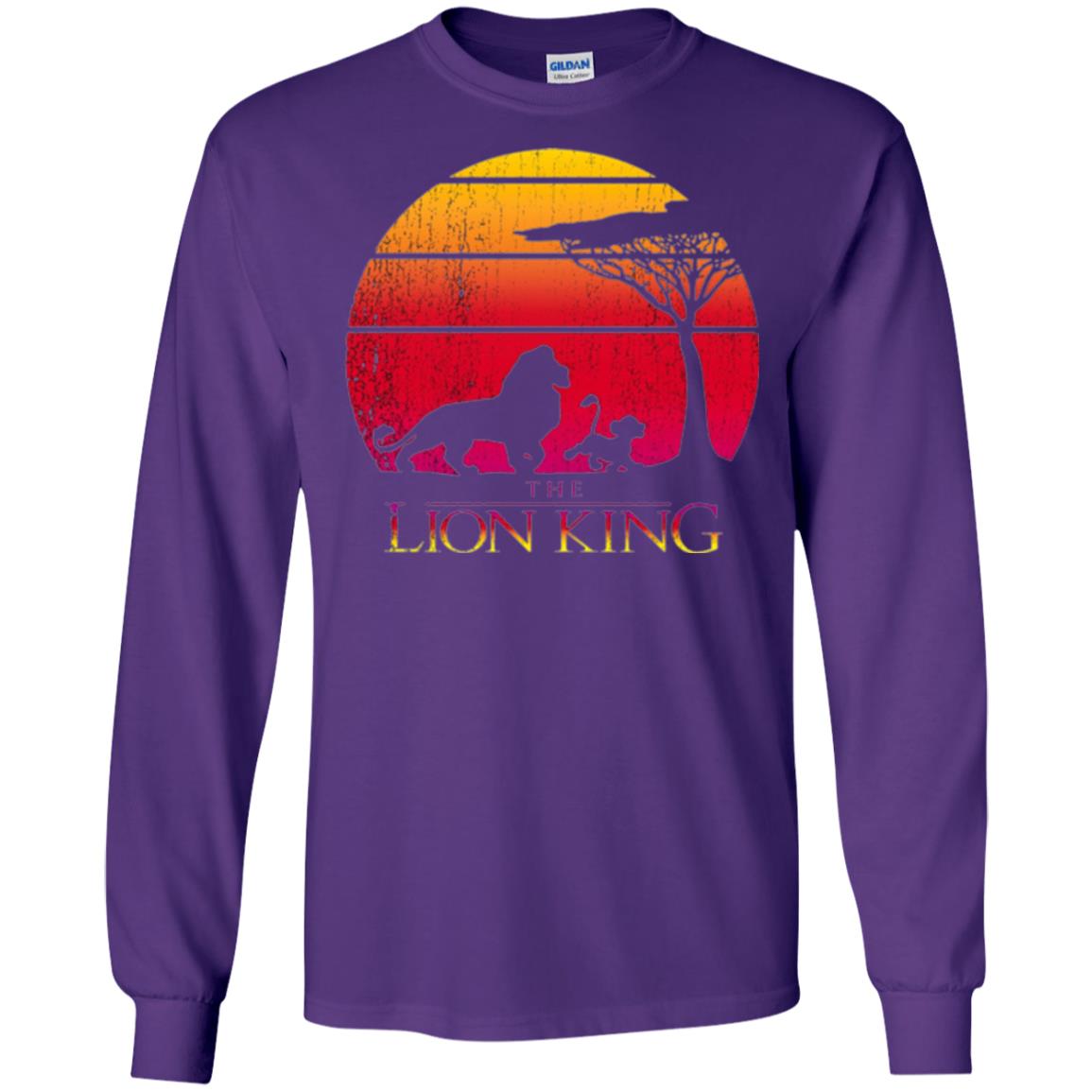 Cartoon T-shirt Lion King Vintage Sunset Purple