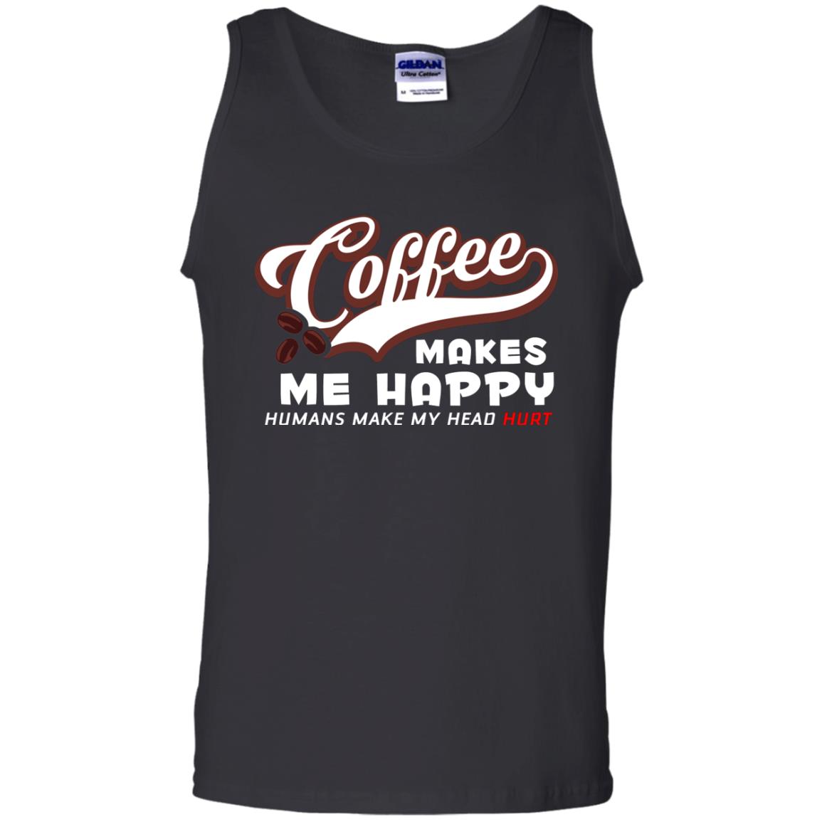 Coffee Makes Me Happy Coffee Lover T-shirt Black