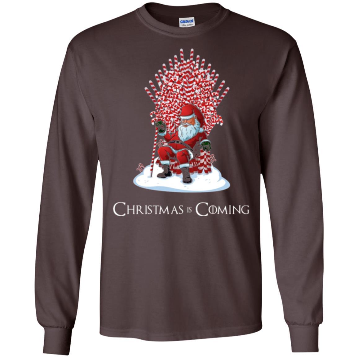 Christmas T-shirt Santa Candy Cane Throne Dark Chocolate