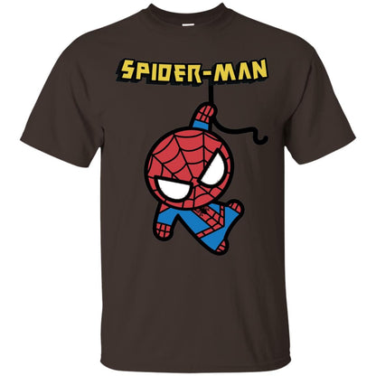 Spider-man Hanging Cute Kawaii Premium T-shirt Dark Chocolate