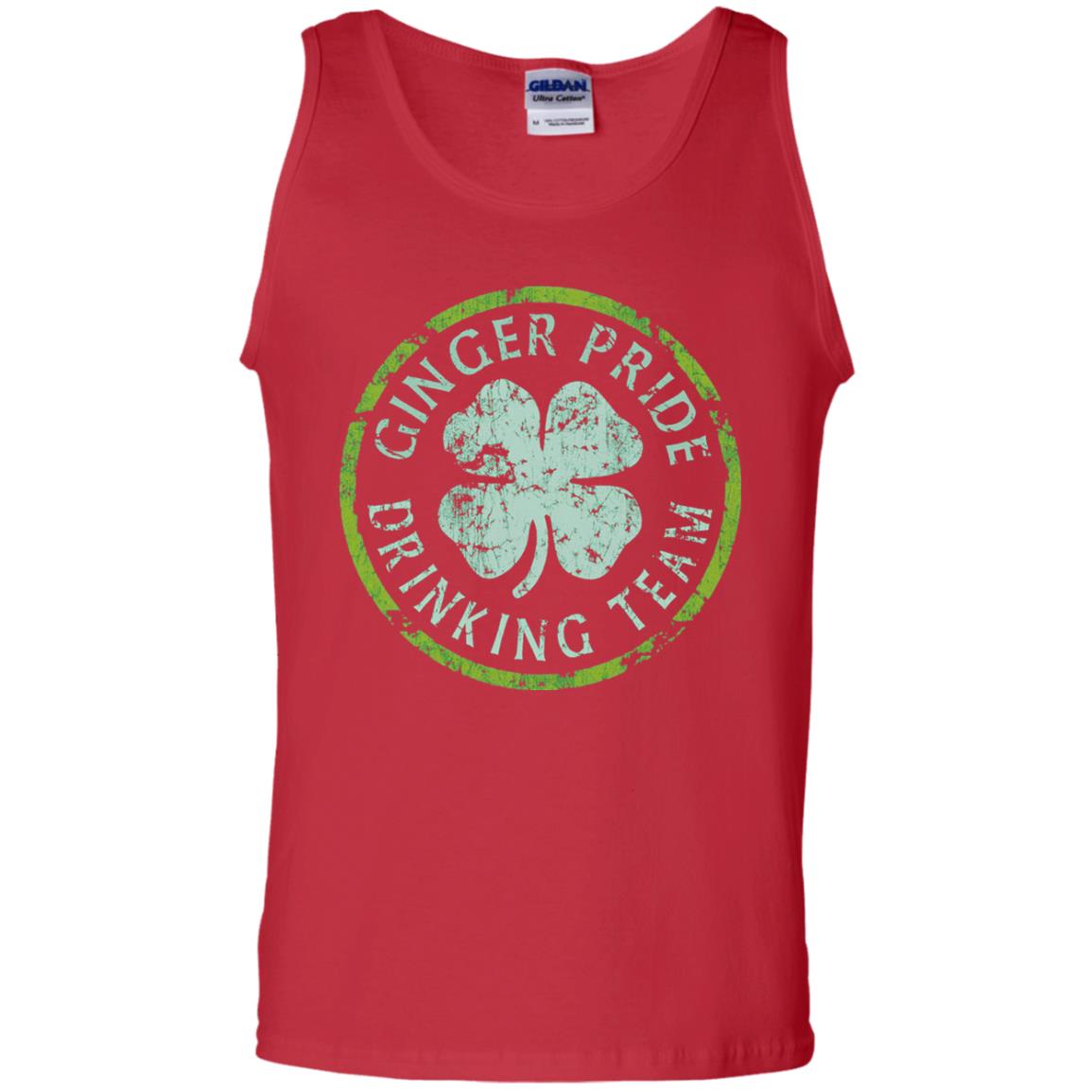 Funny Ginger Pride Drinking Team Irish T-shirt Red