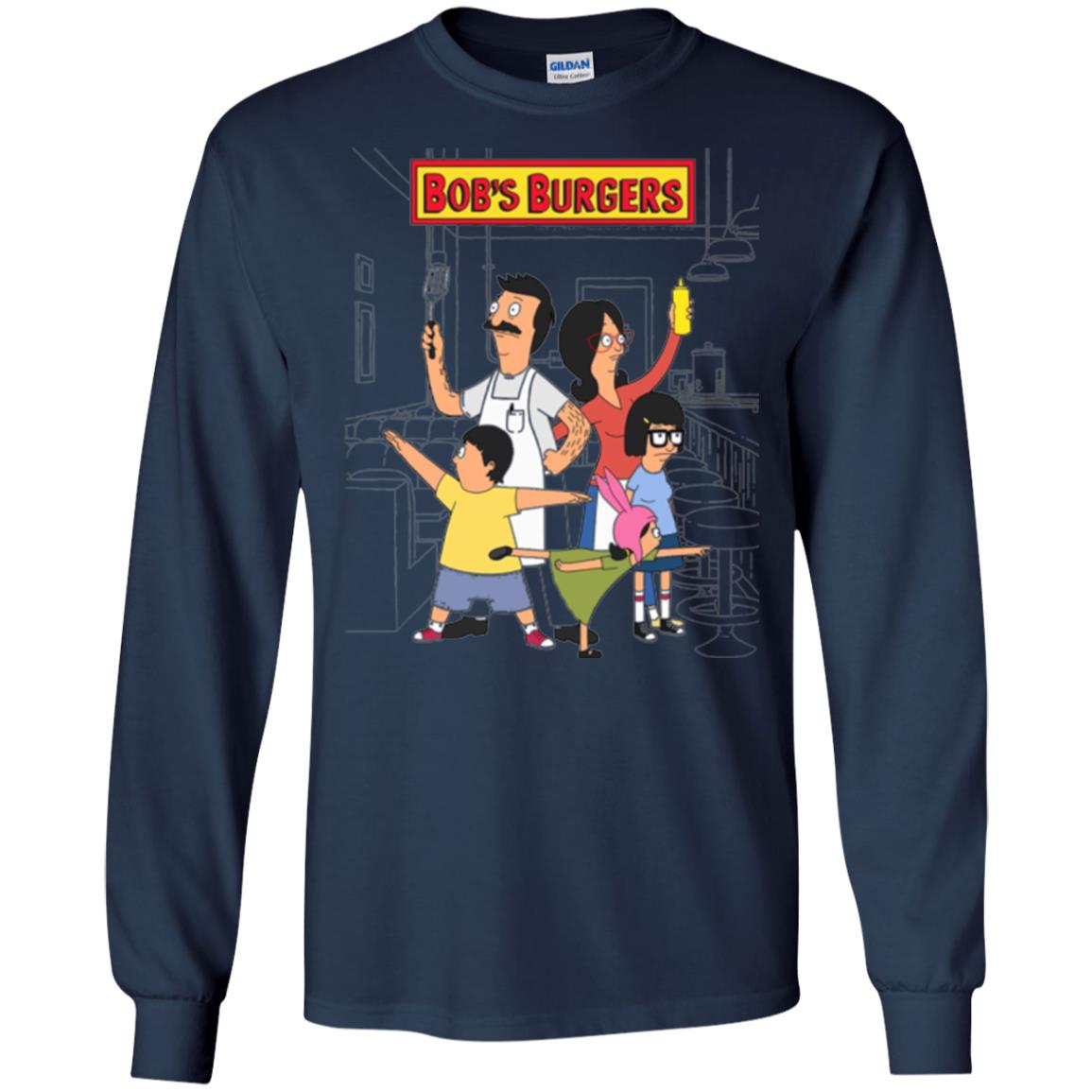 Family Group Hero Pose T-shirt Bob_s Burgers Navy