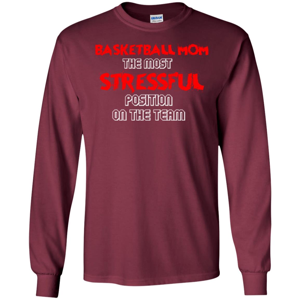 Basketball Mom T-shirt The Most Stressful Position On The Team Maroon