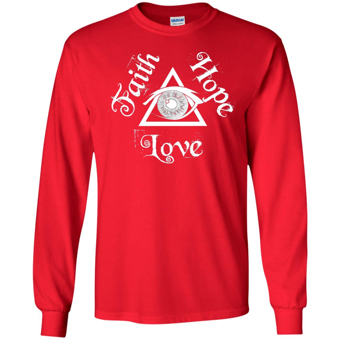 Faith Hope Love Eye Of Providence Esoteric Shirt Red