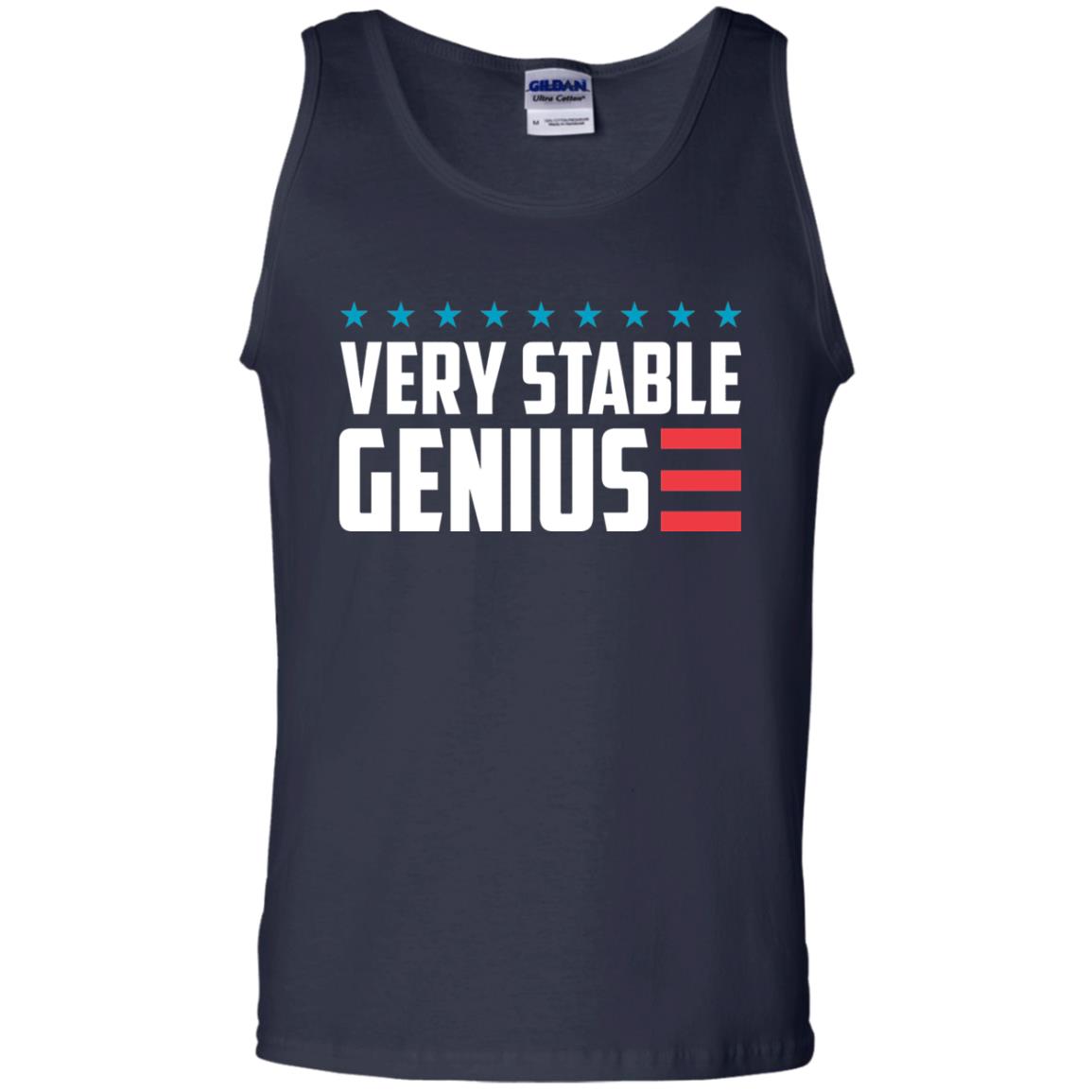 Funny Political T-shirt Very Stable Genius Navy