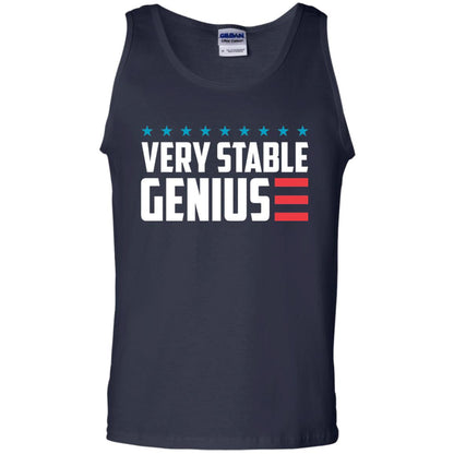 Funny Political T-shirt Very Stable Genius Navy