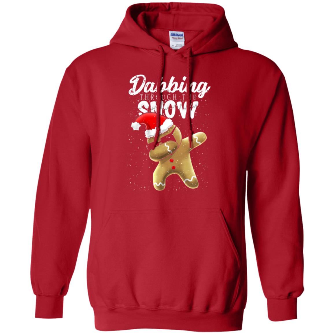 Dabbing Gingerbread T-shirt Dabbing Through The Snow Red