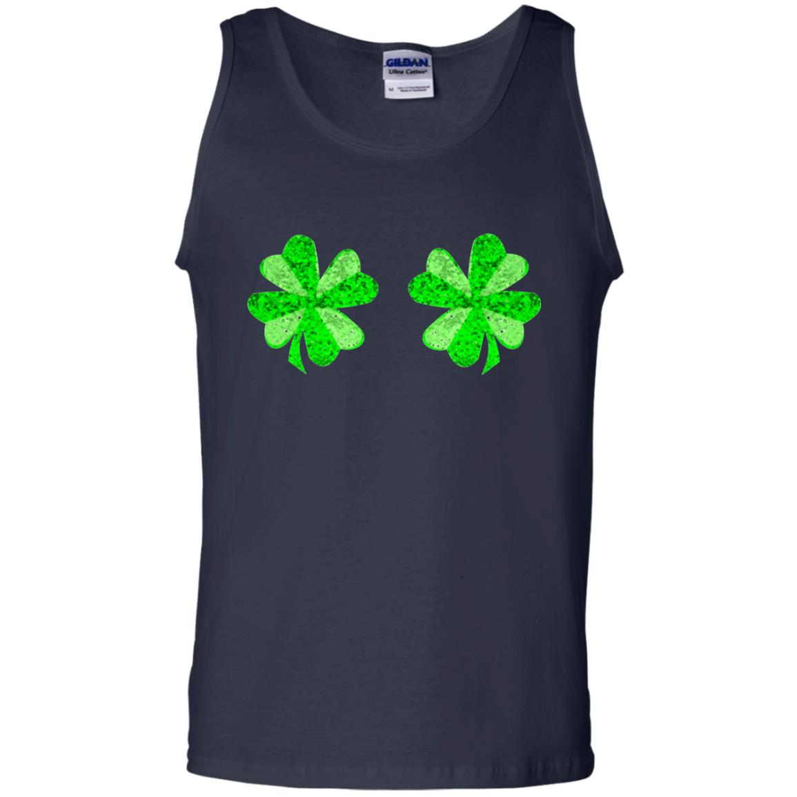 Funny Shamrock Boobs St Patricks Day T-shirt Navy