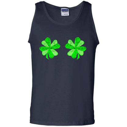 Funny Shamrock Boobs St Patricks Day T-shirt Navy