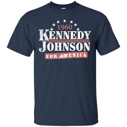 Presidential Campaign T-shirt Vintage Kennedy Johnson 1960 Navy