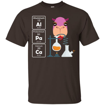 Al-pa-ca Funny Element Chemistry Alpaca Lover Shirt Dark Chocolate