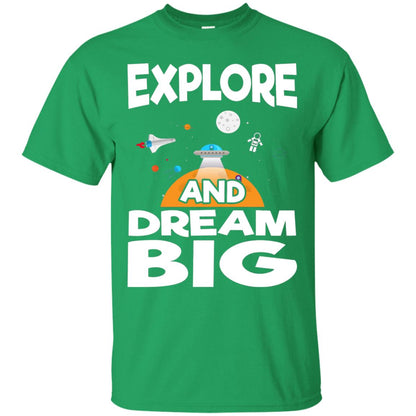 Explore And Dream Big Space Universe Planet Shirt Irish Green