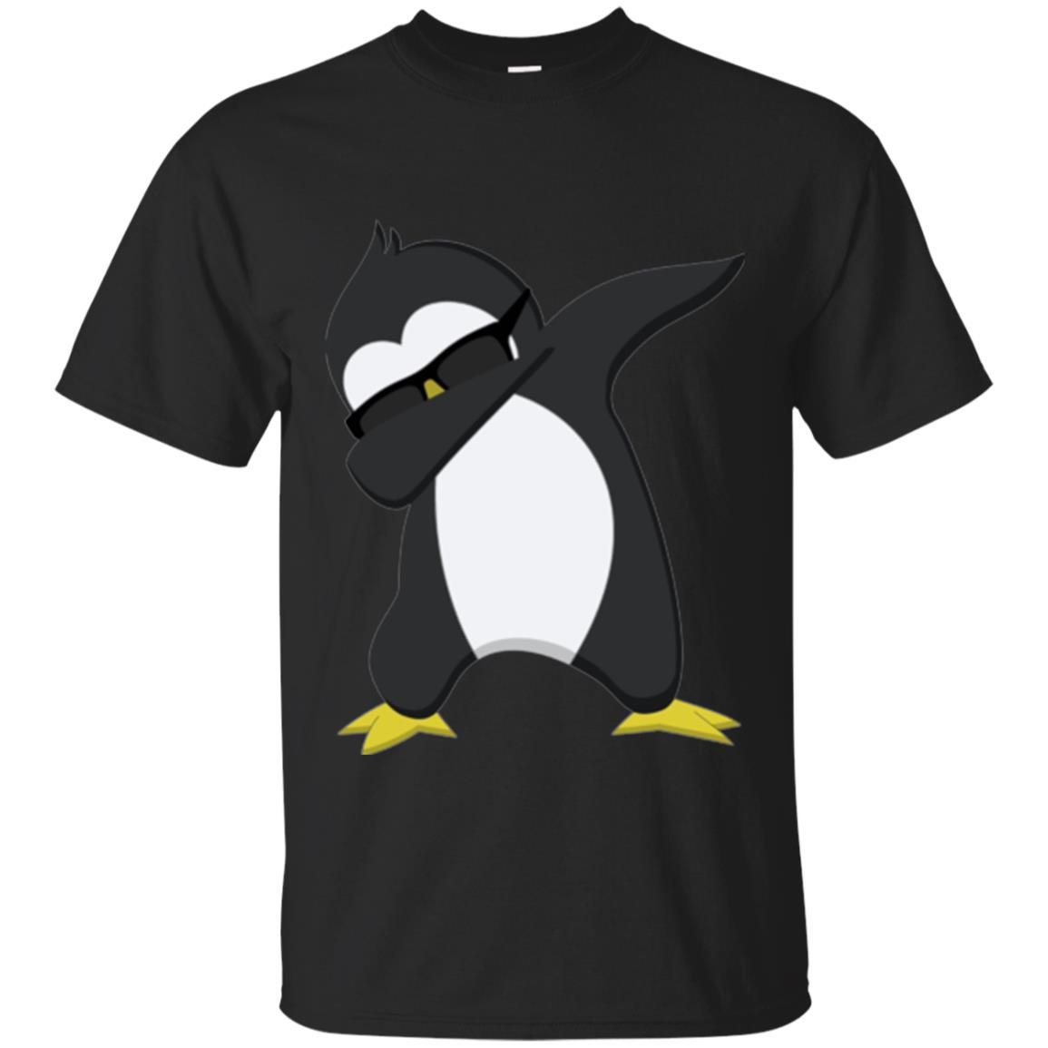 Chirstmas T-shirt Dabbing Penguin Black