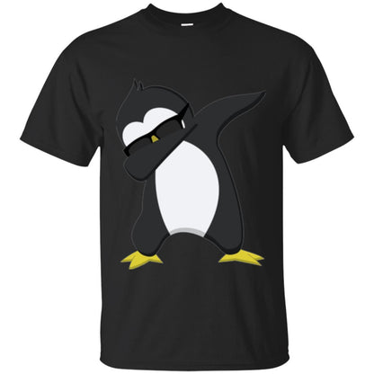 Chirstmas T-shirt Dabbing Penguin Black