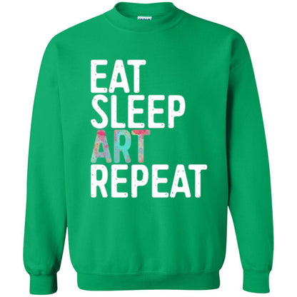 Artist T-shirt Eat Sleep Art Repeat Irish Green