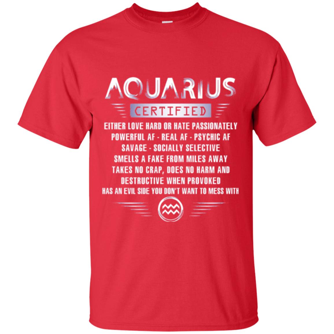 Aquarius Certified Either Love Hard T-shirt Red