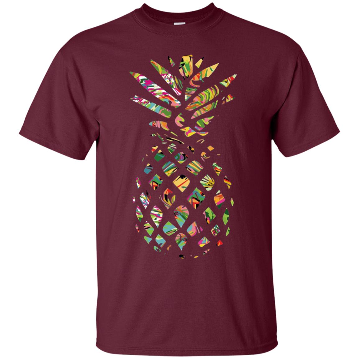Pineapple Summer Vacation T-shirt Maroon