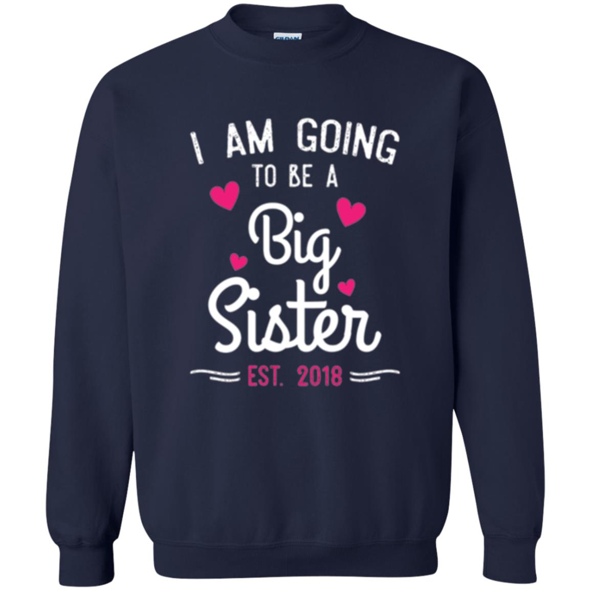 Family T-shirt I Am Going To Be A Big Sister Estimated 2018 Navy