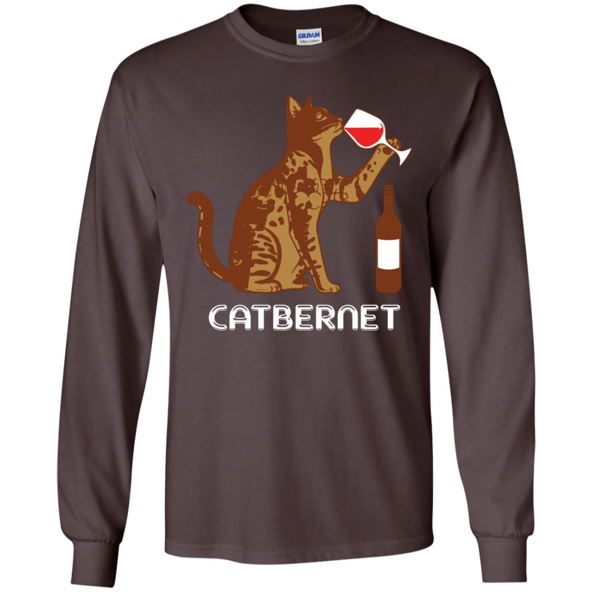Cat Lovers T-shirt Catbernet Cat Wine Dark Chocolate