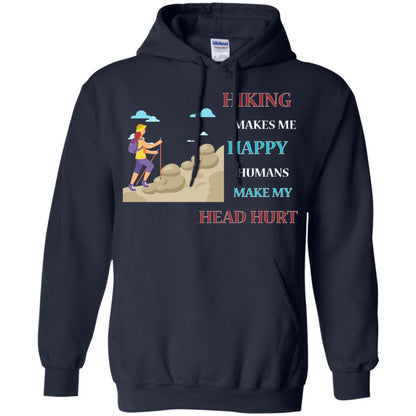Hiking Make Me Happy Humans Make My Head Hurt Shirt Navy